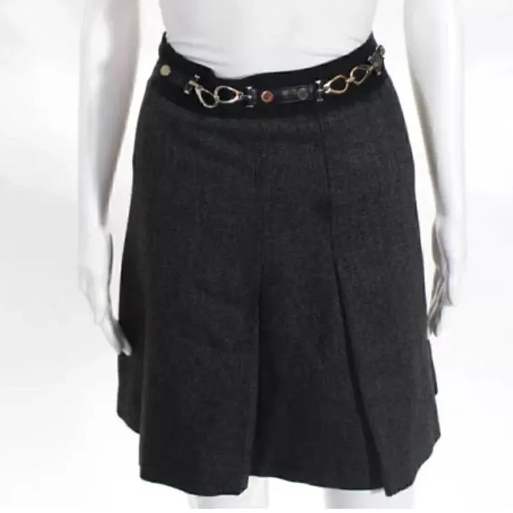 𝅺euc Etcetera pleated a line skirt belted sz 8